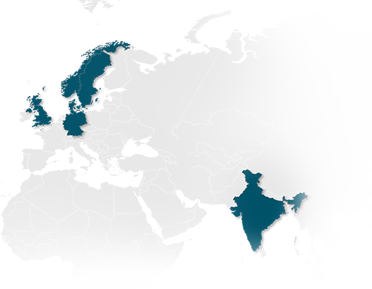 Map showing Zacco office locations